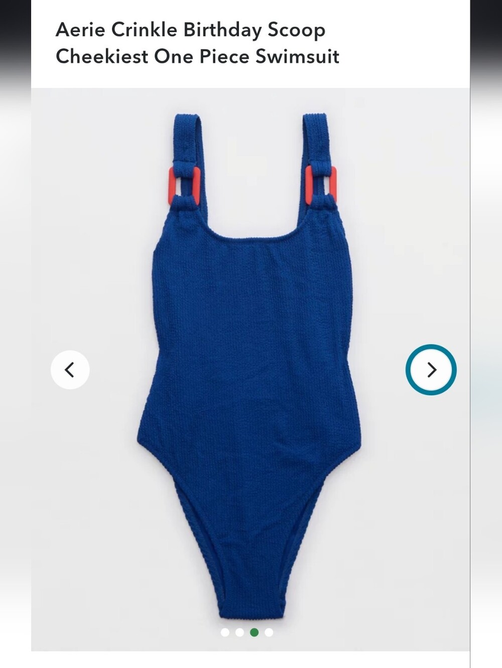 NWT Aerie Crinkle Birthday Scoop Cheekiest One Piece Swimsuit